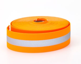 Reflective Elastic, 1.5 in Wide, 10 yds, Orange