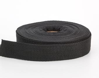 Polypropylene webbing, 1.5" Wide, 10 yds, Black