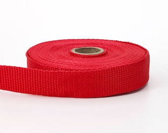 Polypropylene webbing, 1 in Wide, 10 yds, Red