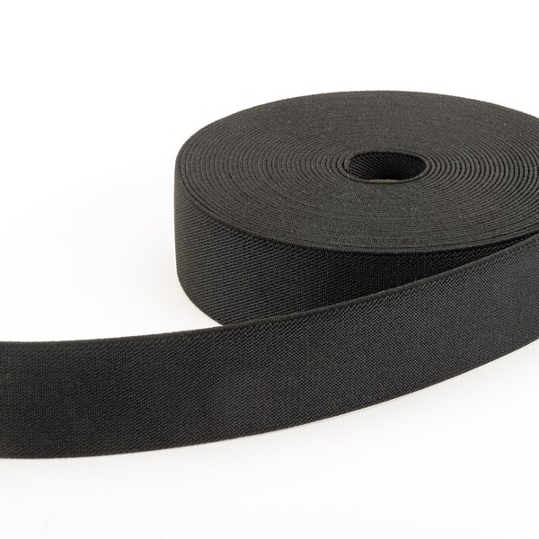 Suspender elastic, 1-1/2" wide, 10 yds, Black