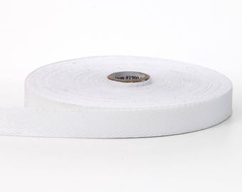 Twill tape, 1-inch Wide, 36 yds, White