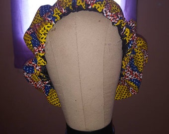 African print satin bonnet