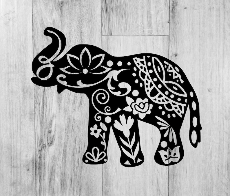 Download Clip Art Art Collectibles Floral Png Mandala Elephant Mandala Svg Dxf Flower Animal Elephant Animal Mandala