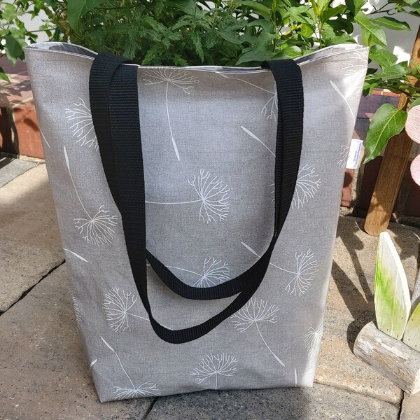 Strandtasche Badetasche Wachstuch Pusteblume Shopper Einkaufstasche Markttasche Beutel wasserfest