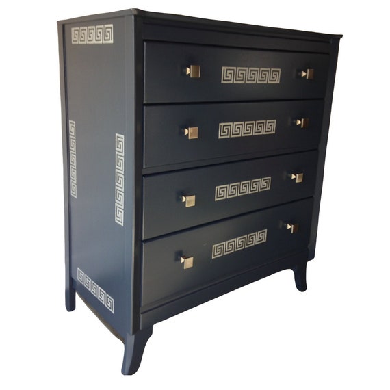 Vintage Mid Century Modern Chest Of Drawers Retro Upcycled Etsy