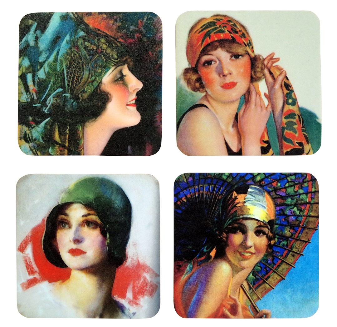 Art Deco Coasters Art Deco Coaster Gift Set of 4 Coasters Etsy UK