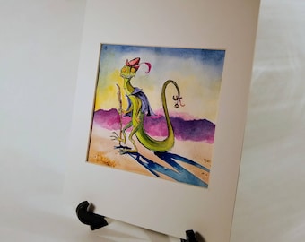Lizard on a Journey original watercolor painting