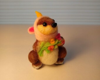 Needle Felted Chipmunk With a Unicorn Hat!