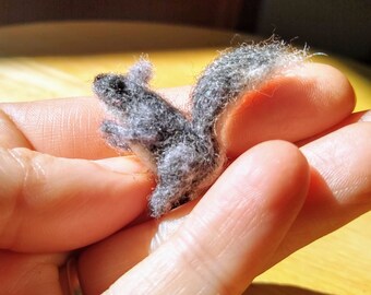Tiny Needle Felted Squirrel