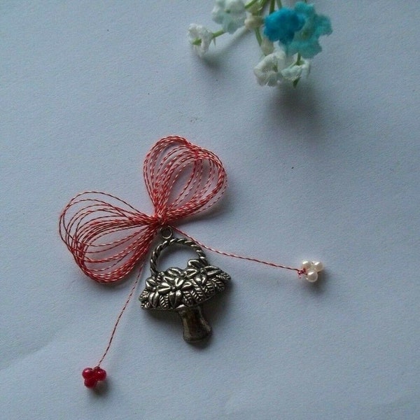 Romanian Martisor Romania march spring tradition amulet luck handmade pendant Flower basket