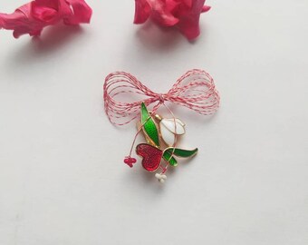 Martisoare Whispers of Spring Martisor Sneeuwklokje broche