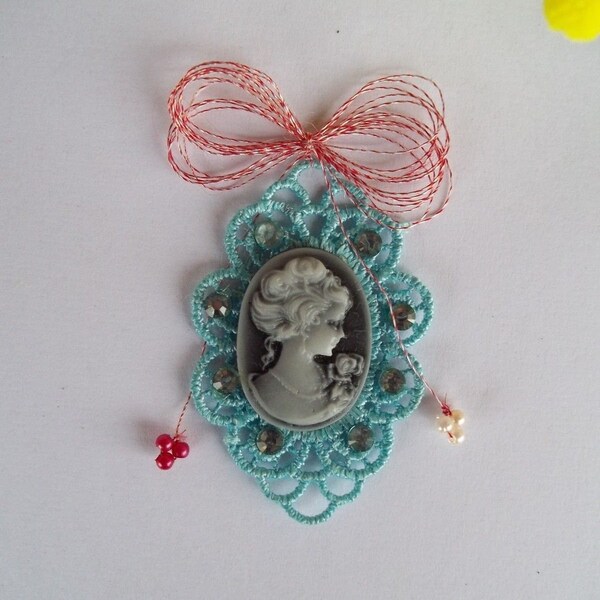 Romanian Martisor Romania march spring tradition amulet luck handmade pendant cameo lace