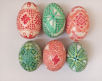 6 Easter eggs decoration Romania pysanky pysanka waxed spring Real DUCK eggs handmade hand decorarted drawn colorated bees wax kistka