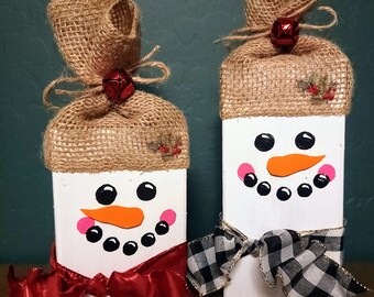 Wooden Snowman Blocks (pair)