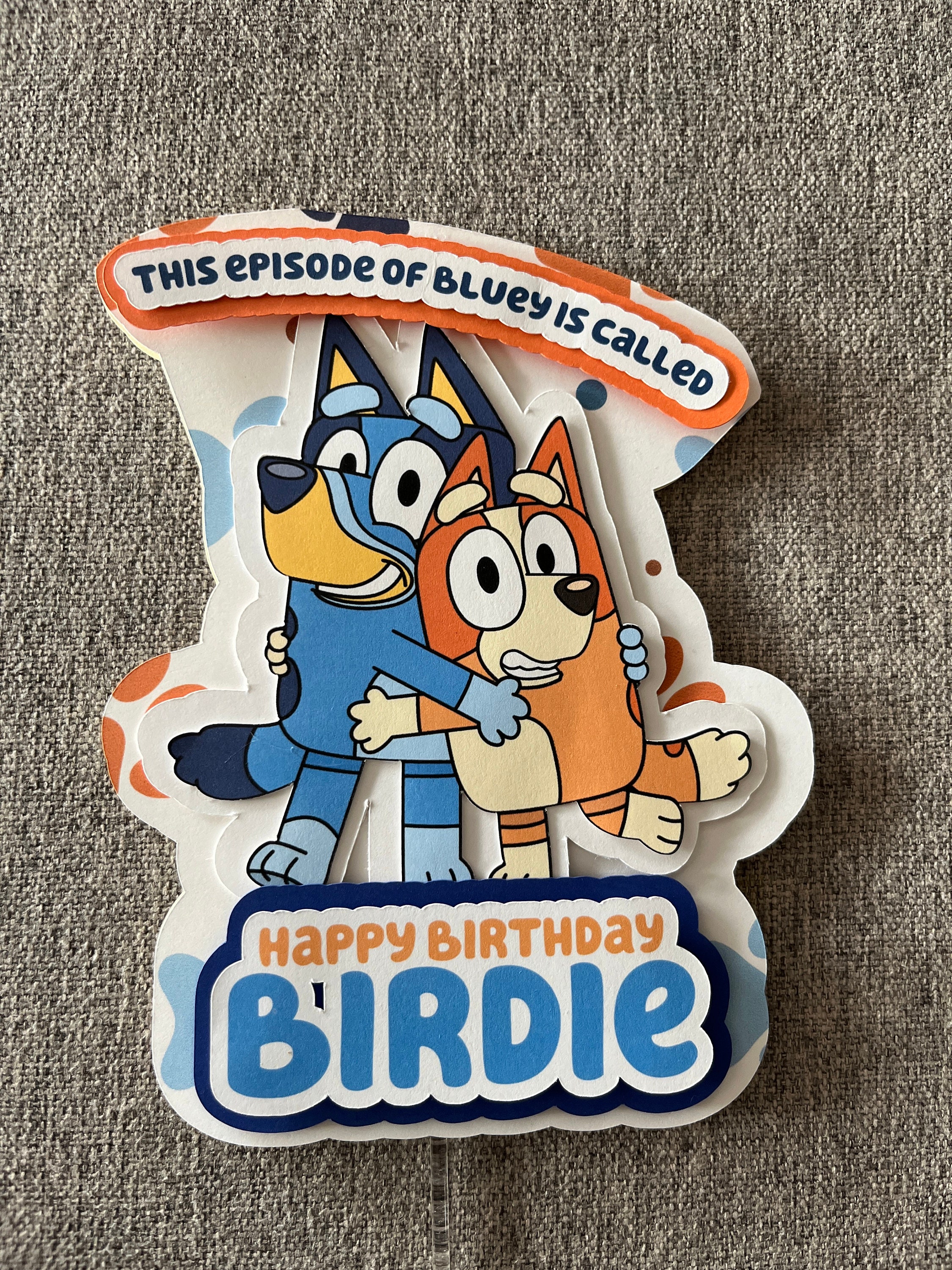 Bluey Inspired Cake Topper or Cupcake Set