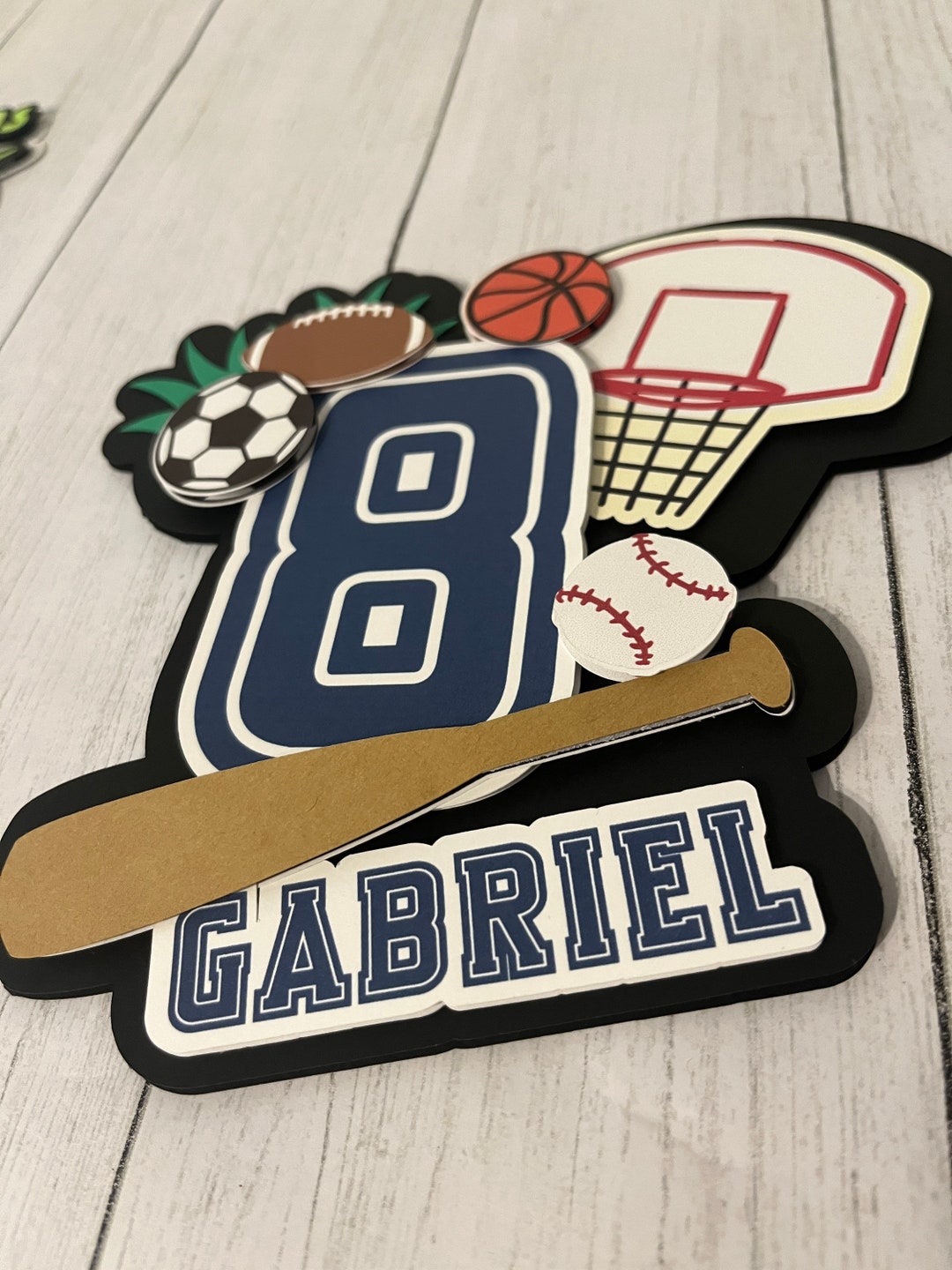 Sports Themed Cake Topper Etsy