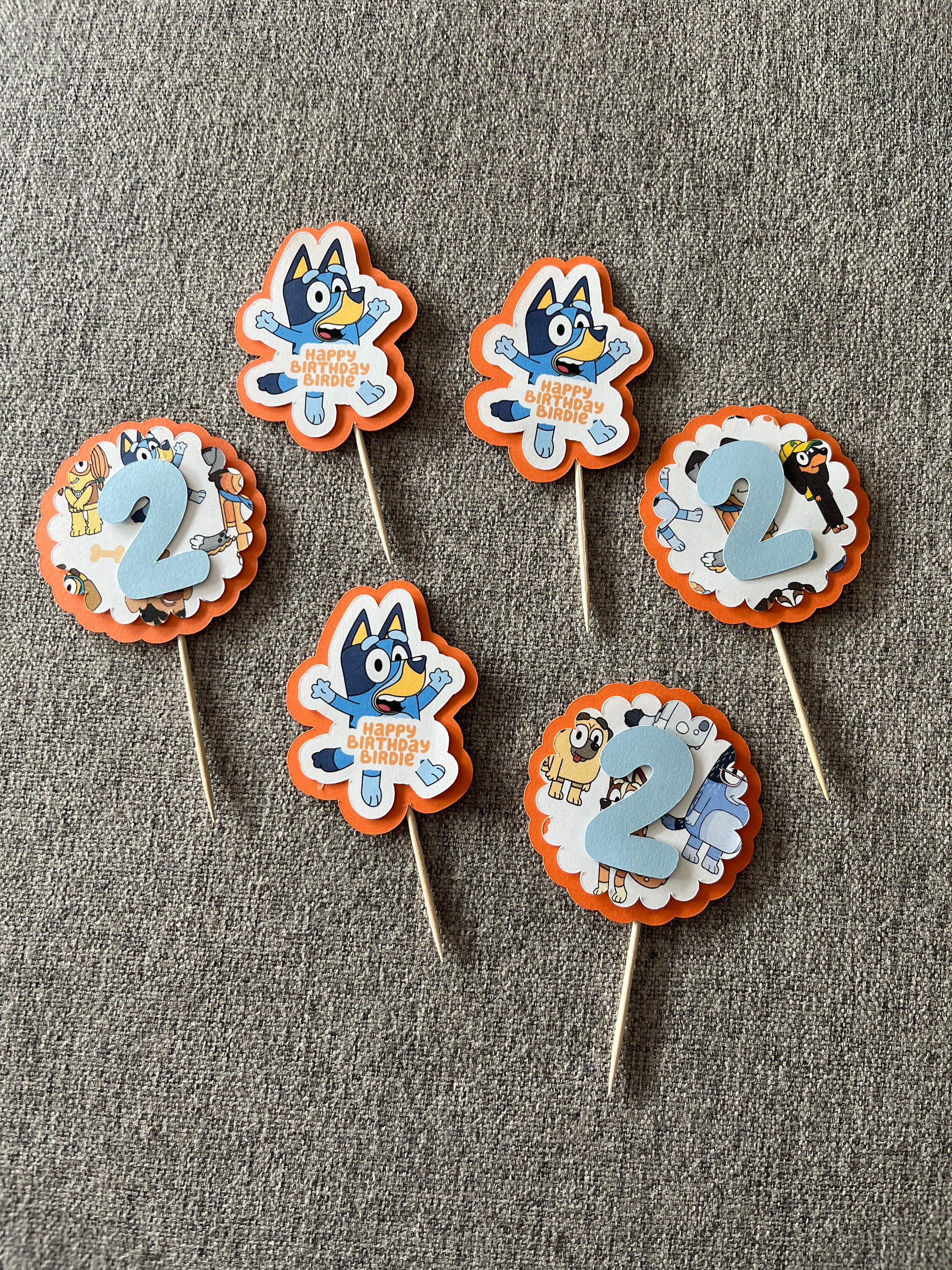 Bluey Inspired Cake Topper or Cupcake Set