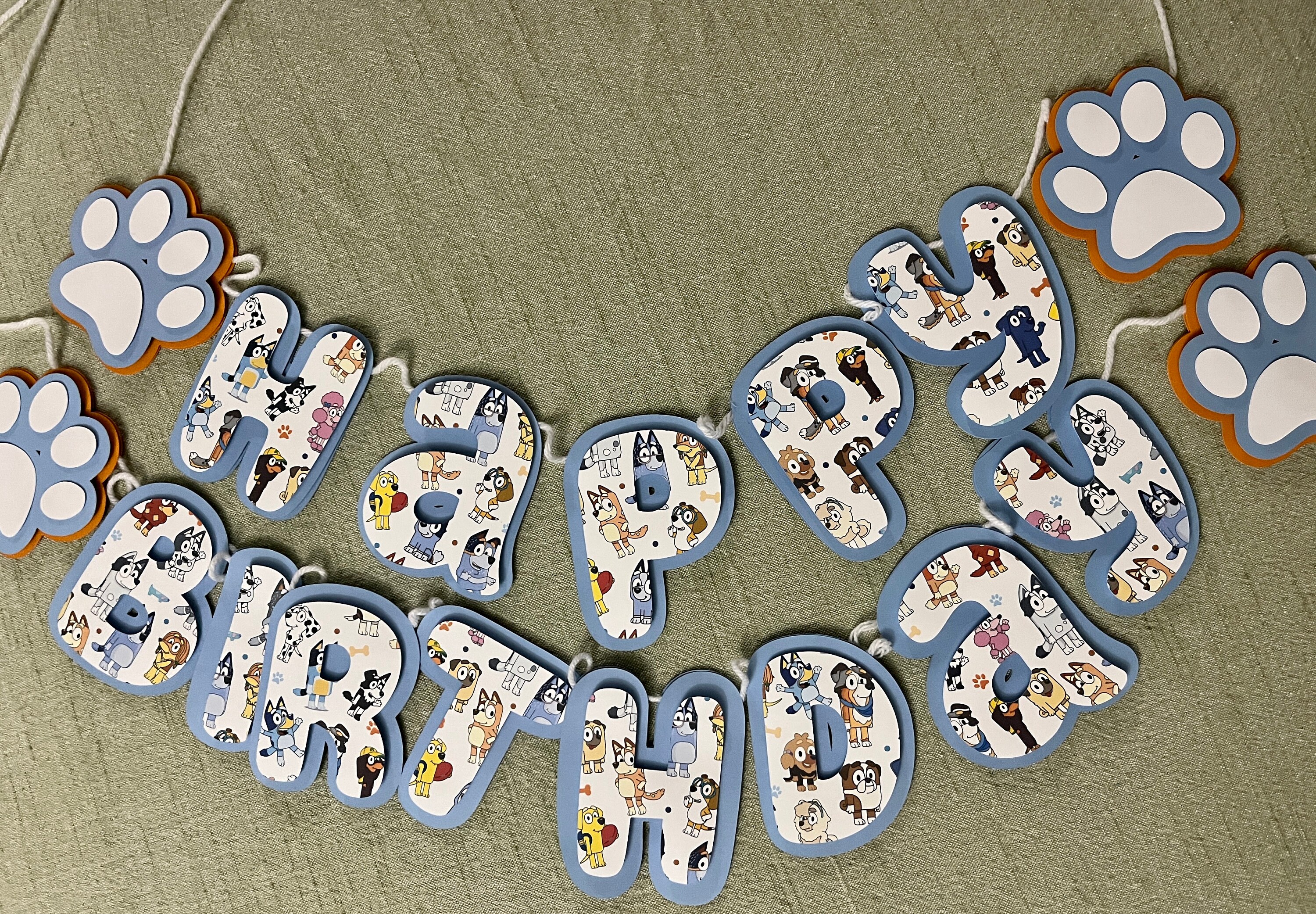 Blue Dog Birthday Banner