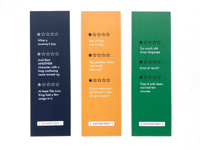 Bad reviews of classic literature: Shakespeare Bookmarks Set of 3 image 3