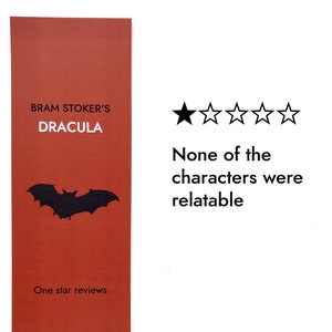 Bad reviews of Dracula bookmark