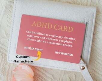 Custom Metal Rose gold ADHD Wallet Card – Official Pass for Focus Breaks & Neurospicy Moments