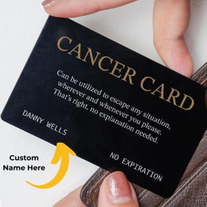 Carte en métal contre le cancer PERSONNALISÉE | Encouragement contre le cancer | Tirez la carte contre le cancer | Humour cancéreux | Cadeau cancer | Cadeau chimio | Cadeau prénom personnalisé