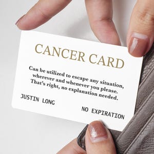 CUSTOM Krebs Metallkarte Pass | Krebs Ermutigung | Ziehe die Krebs-Karte | Krebs Humor | Krebs Geschenk | Chemo Geschenk | Individuelles Namensgeschenk