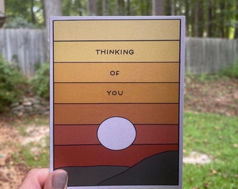 Thinking of You Greeting Card / Hand-Lettered Sunset Sympathy Note