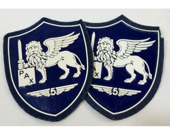 2X USAF 5th Allied Tactical Air Force FIVEATAF toppa per giubbotto da volo NATO inattiva