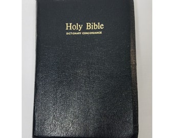 Nelson Sacra Bibbia KJV Dizionario di lettere rosse Concordanza Copertina con cerniera Nero 1977