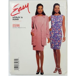 McCalls 8596 Sewing Pattern: Unlined Jacket and Dress Suit (Size 8-14)