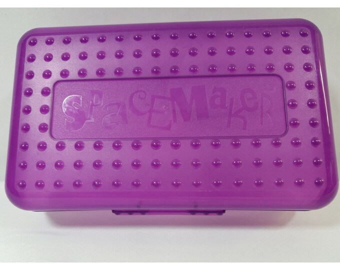 Spacemaker Purple Pencil Box Plastic Storage Case Vintage 90s Etsy