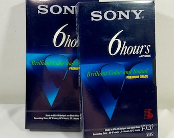 Sony T-120 2X Blank VHS Tape Color And Sound 6 Hours New Sealed