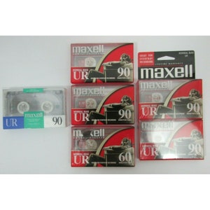 Maxell UR Cassette Tapes: 60 & 90 min, Type I, Lot of 6