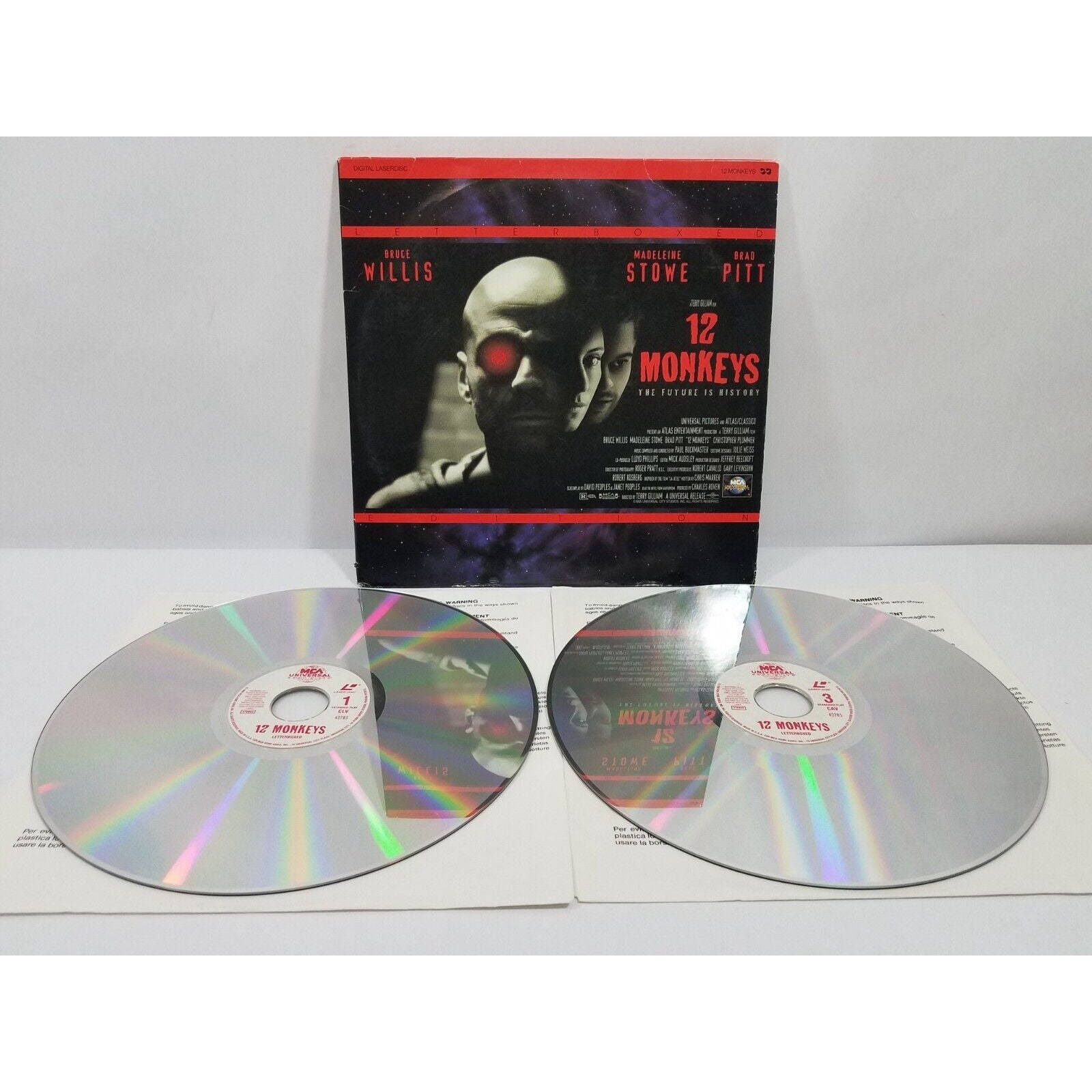 12 Monkeys Laserdisc 2-Disc Set Bruce Willis Brad Pitt Fantasy/Sci-Fi Letterbox