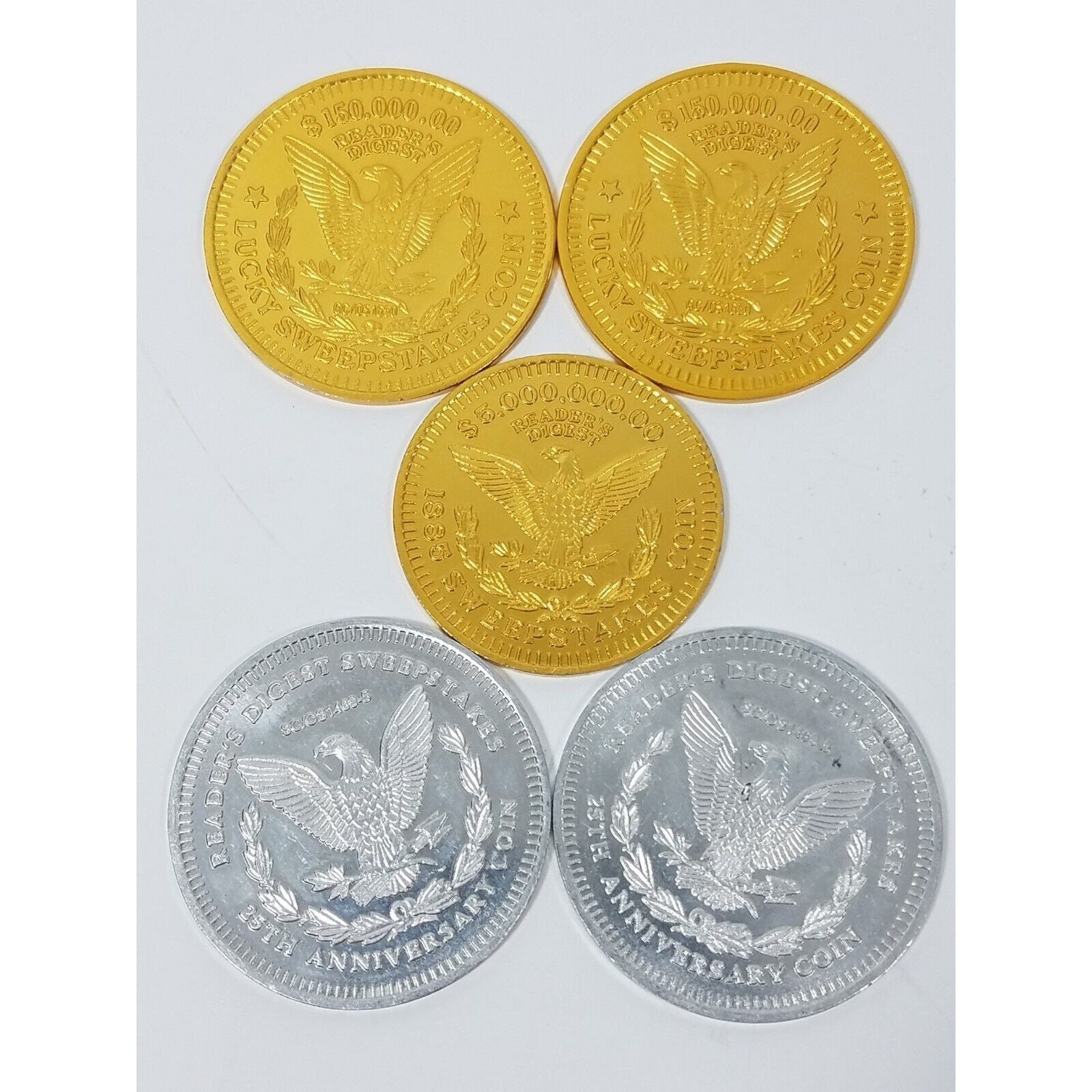 Lot of 5 Reader's Digest Sweepstakes and 25th Anniversary Coins - Etsy