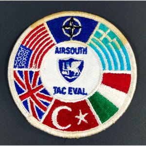 NATO Airsouth TAC Eval Military Patch Flags Embroidered Cloth Badge Vintage