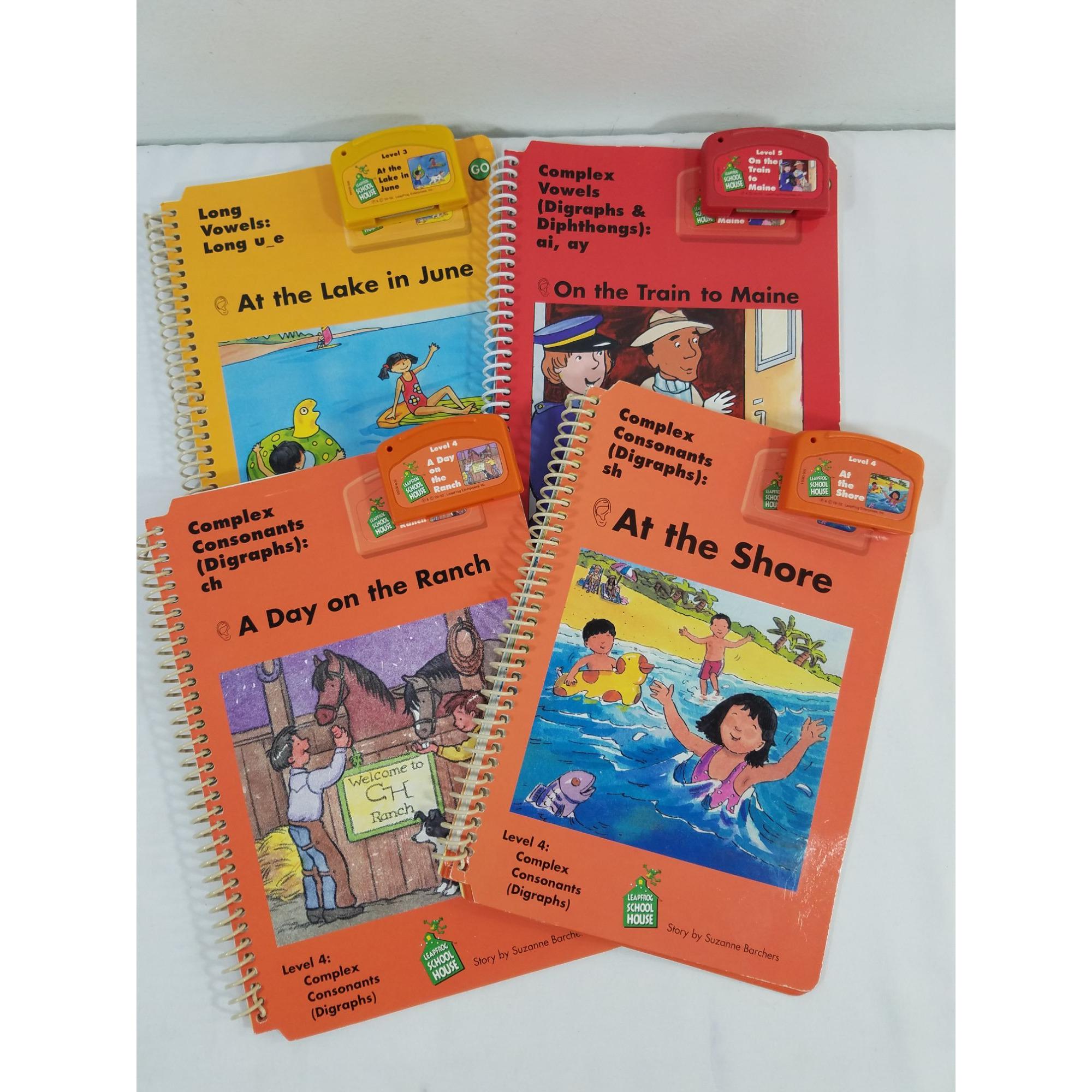 4 Leapfrog School House Leappad Cartridges W/ Books Consonants 
