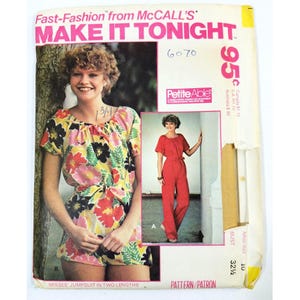McCalls Sewing Pattern 6070 Misses Jumpsuit Sz 12 Bust 34 Two Lengths Uncut 70s