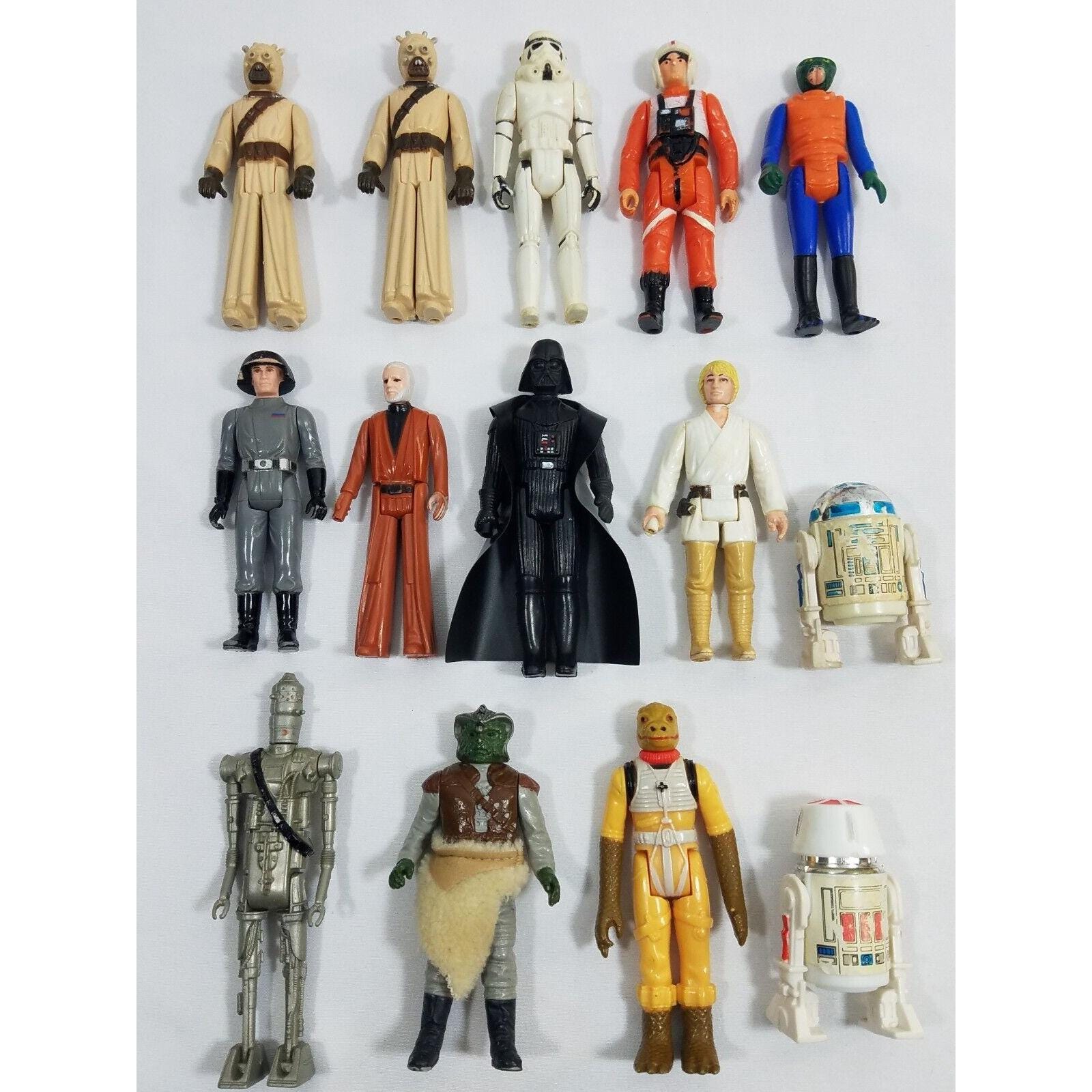 Lot de 4 figurines Star Wars, GMFGI, 1977, Hong Kong, vintage