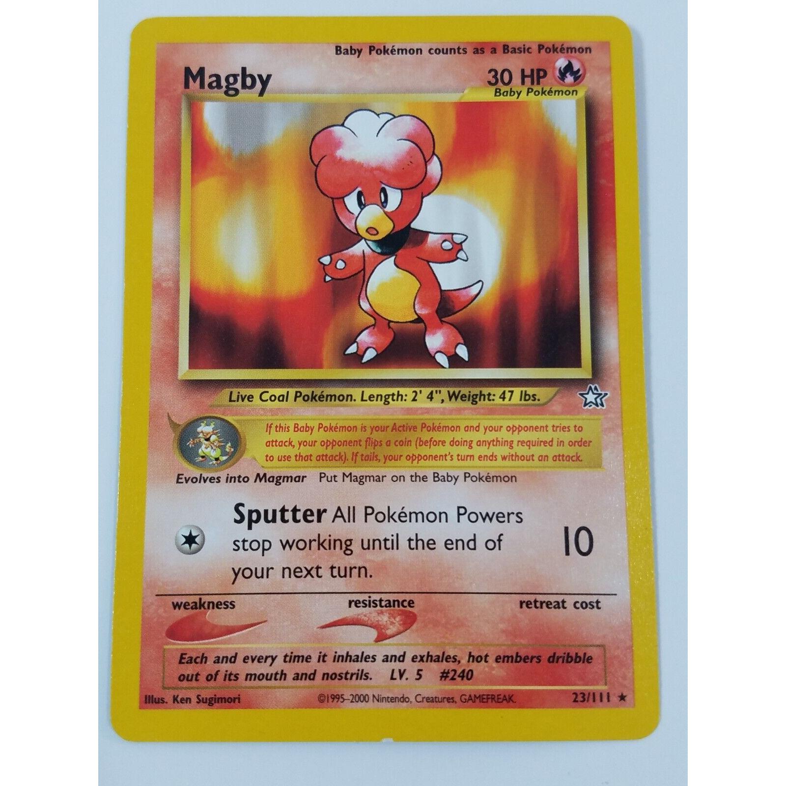 Pokemon TCG 2000 MAGBY Neo Genesis Unlimited Non Holo Rare 23/111 Pokemon