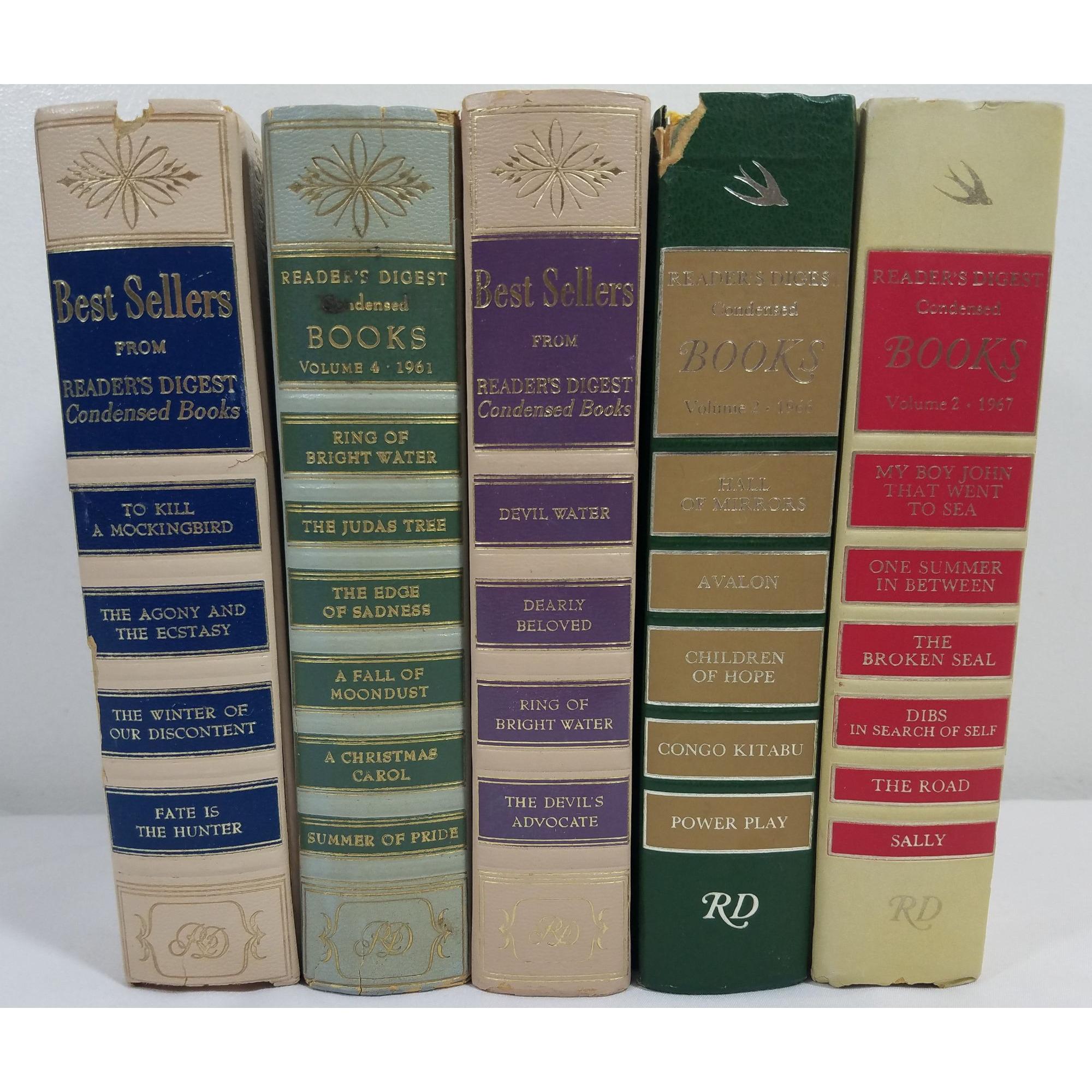 Readers Digest Books Lot of 5 Floral Covers 1960s Best Sellers cracking covers