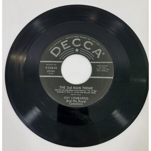 Guy Lombardo Decca 45 Vinyl Record The Cafe Mozart Waltz The 3rd Man Theme