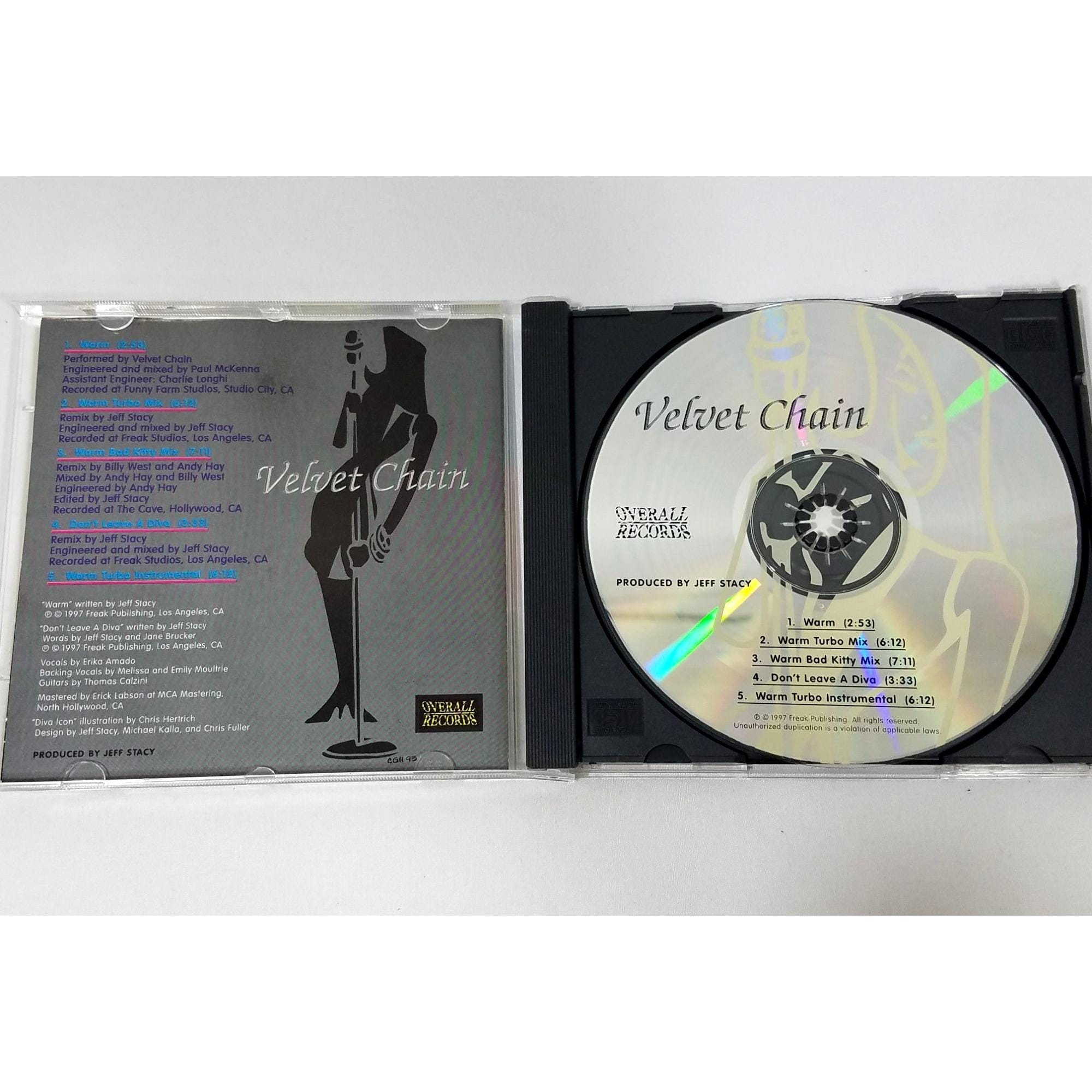 Velvet Chain Warm CD 1997 Overall Records Produced by Jeff Stacy