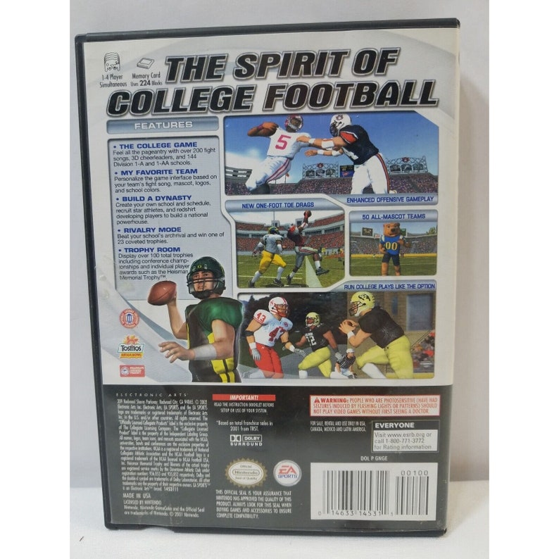 NCAA Football 2003 Nintendo GameCube, 2002 Complete CIB Tested image 2