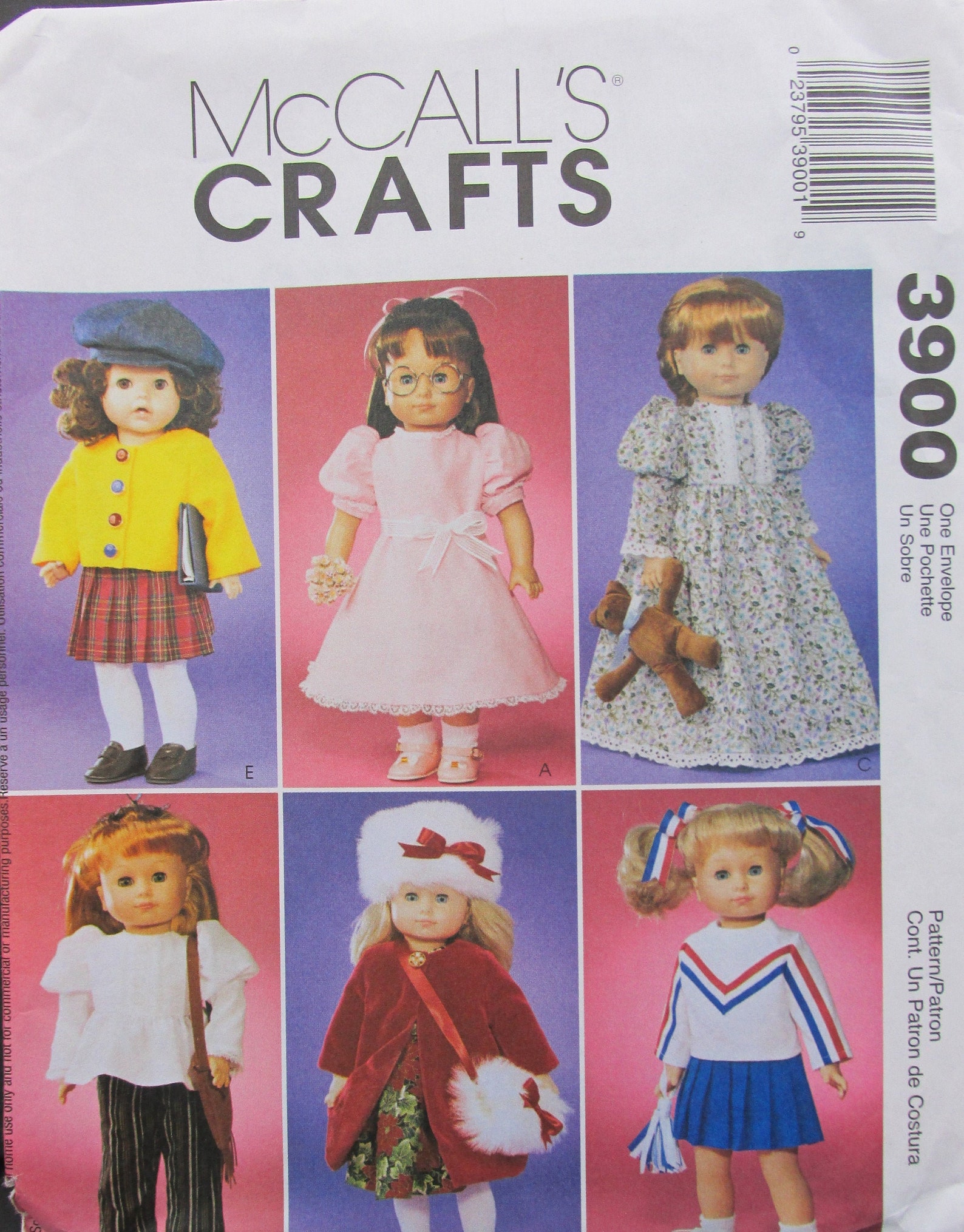 McCall's Crafts sewing pattern 3900 doll clothes 18 inch Etsy