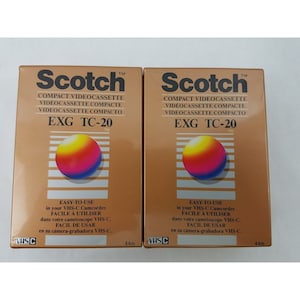 2 Scotch 3M EXG Extra High Grade TC-20 VHS-C Vidéocassette compacte neuve scellée