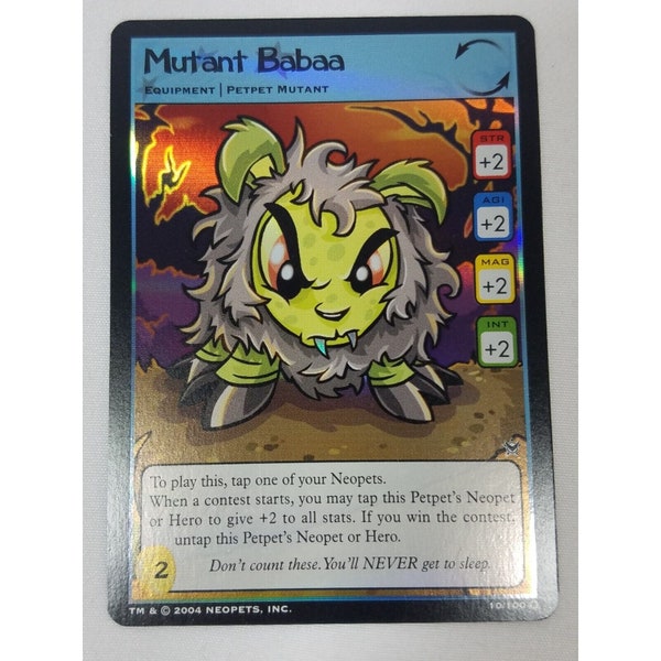Mutant Babaa 10/100 Neopets TCG Holo Foil 2004 NM trading card game