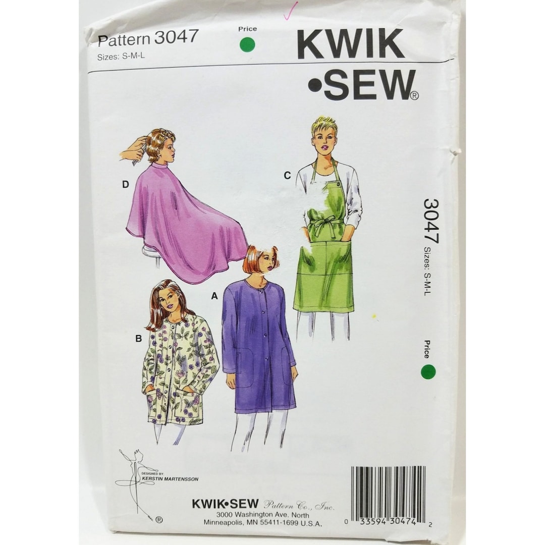 Kwik Sew Sewing Pattern 3047 Smock Apron Cape Size SML Uncut Etsy