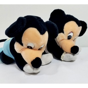 Disney Mickey & Minnie Mouse Plush Vintage Crawling Pair